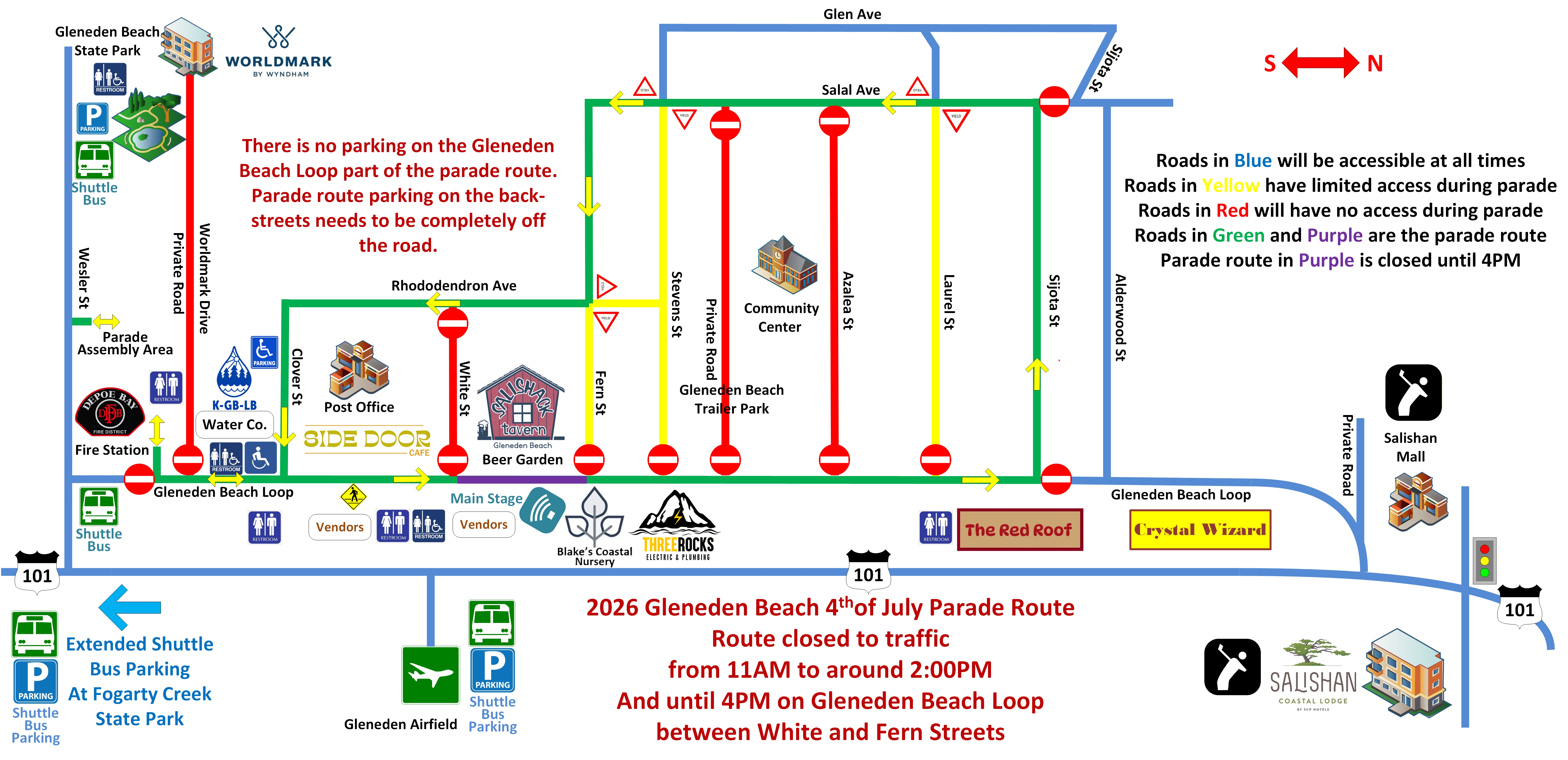 Gleneden Beach 4th of July Parade route map