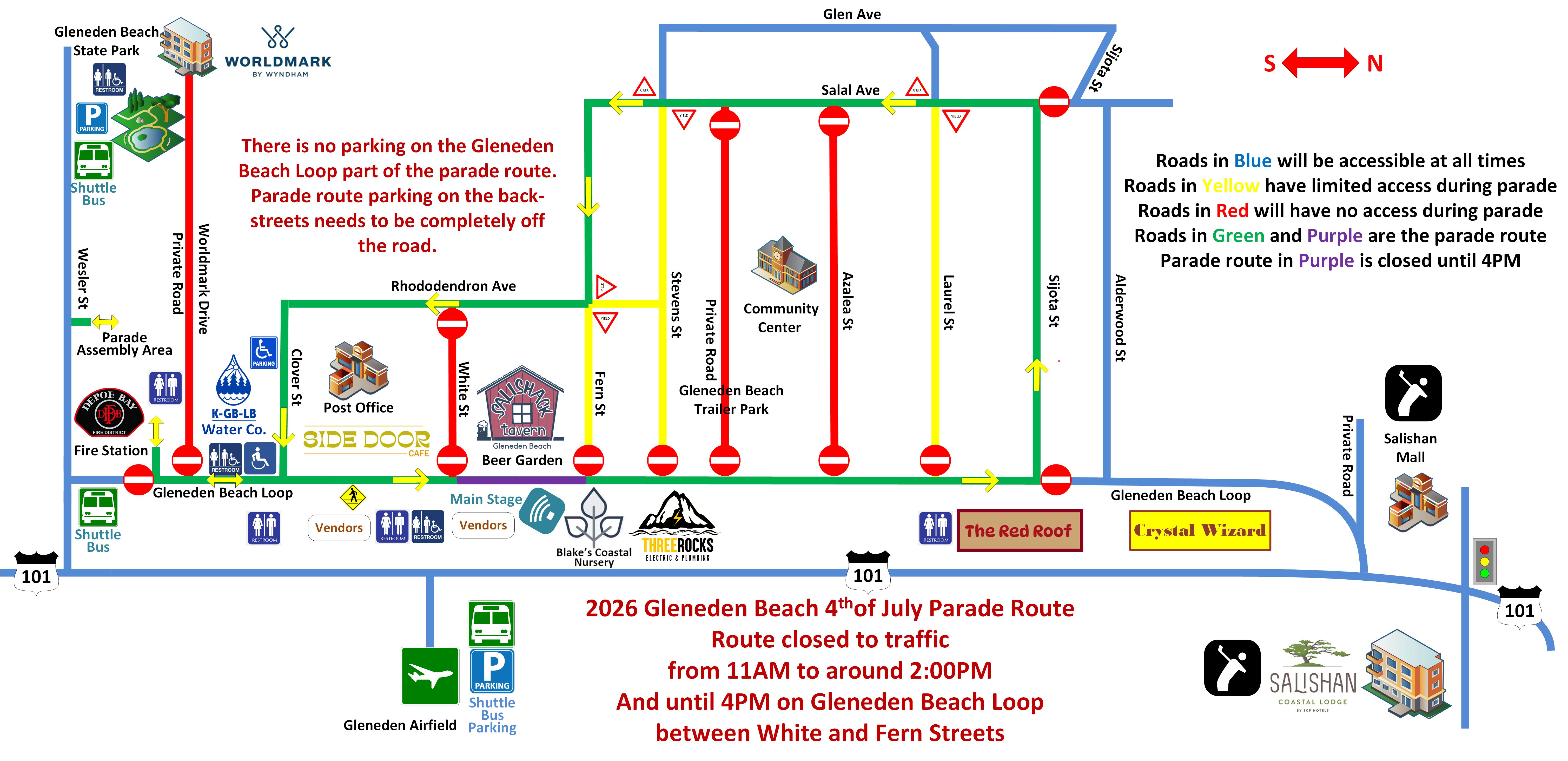 Gleneden Beach 4th of July Parade route map